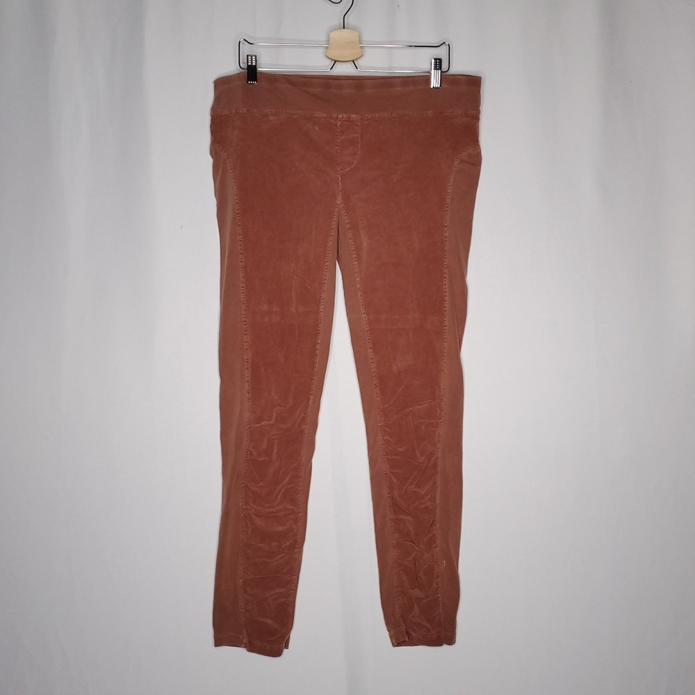 XCVI Wearables Corduroy Pants Large Rust Pullon‎ Stretch Ruched Skinny Mixed